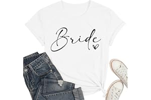 hohololo EVJF Tshirt Équipe de la mariée Équipe de la mariée pour Femmes T-Shirts de Demoiselles d'honneur T-Shirt Enterrement de Vie de Jeune Fille