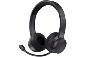 Trust Roha II Kopfhörer Kabellos Bluetooth mit Dual ENC Mikrofon, 85% Recyclingkunststoff, Aufladbarer Akku, On Ear Leichtes Wireless Headset Bluetooth Home Office Work Teams Büro, Schwarz