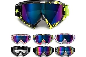 APEBAZY Motorradbrille Motocross Brille Dirt Bike Crossbrille ATV Off Road Racing MX-Fahrbrille Reitbrille Winddicht Anti Fog UV Skibrille