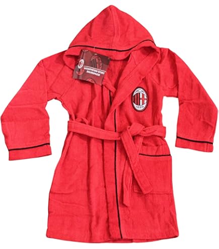 Accappatoio Ufficiale AC Milan - Uomo, 100% Cotone, Taglie S-XXL - Foto 4
