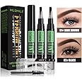 NALACAL 2PCS Semi-Permanent Eyebrow Tint Kit, Waterproof Eyebrow Dye Gel – Lasts Up to 2 Weeks – Includes Brow Cards, Brushes, and Eyebrow Tint Pencil for Precise Application (Dark Brown & Black)