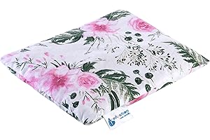 Medi Partners Cherry Stone Cushion Large Heat Pillow 500 g Rectangle 20x25 cm Natural 100% Cotton Heat + Cold Therapy Massage Therapy (Pink Flowers)
