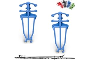 Bagdent Cross Country Skis and Poles Holder – 1 Pair, Universal Nordic Ski Pole Carrier (Blue)