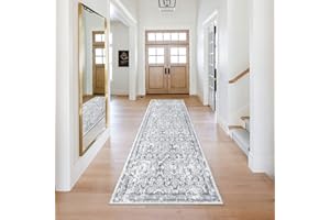 Enyhom Flur Teppich Läufer, 75 x 243 cm Langer Vintage Boho Küchenläufer, Hochwertig rutschfest Eingangstürmatte, Waschbar Flauschig Weich Teppich Läufer für Waschküche Eingang Wohnzimmer