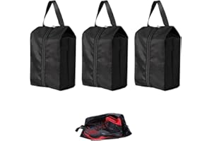 LUMINARYLAIR 3 sztuki odporne na brud torby na buty, 39x19cm wodoodporne torby na buty, torby na buty Oxford do podróży, torby podróżne na buty z zamkiem błyskawicznym, na buty, trampki, obcasy (czarne)