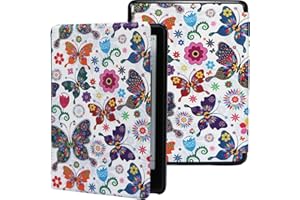 ZhaoCo Etui do czytnika Kindle Paperwhite (11. generacji-2021) i Kindle Paperwhite Signature Edition E-Reader, smukłe etui ochronne ze skóry PU - motyl