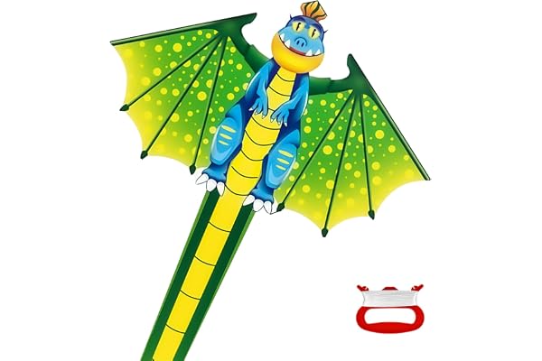 Flintronic Drake, drake för barn och vuxna, flygdrake för barn, barndrake med lång svans, barndrake med 100 m draksnöre, för spel och utomhusaktiviteter