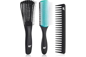 OEH Spazzola per capelli ricci, Spazzola per capelli per donne e uomini per districare, Spazzola capelli senza tirare per lo styling di capelli lunghi lisci e capelli ricci spessi (Ciano)