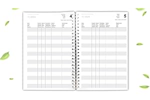 Kochdialog Książka rezerwacyjna 2024, stabilny segregator pierścieniowy A4 do gastronomii i hotelu, restauracji, gastronomii, pensjonatów, apartamentu wakacyjnego, planu obłożenia pokoju, kalendarz