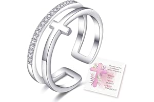 BMMYE 925 Sterling Silver Rings for Women Love Knot Rings Adjustable Open Finger Feather Rings Jewelry Gifts Crossed Rings for Women with Cubic Zirconia