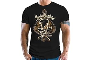 GASOLINE BANDIT Biker T-Shirt Rockabilly Racer Hot Rod: Lucky Bastard