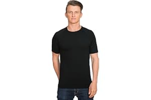 Brass Monkeys Merino T Shirt - Black | 100% Merino Wool Base Layer | New Zealand Made | Warm & Soft Thermal Top | Perfect for Outdoor Sports & Leisure Wear