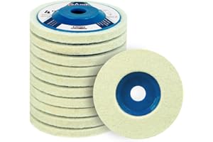 SALI Lot de 10 Disques de Polissage pour Meuleuse d'angle en Laine 100 mm Laine Roue de Polissage pour Verre, Céramique, Métal, Marbre, Plastique, Voiture