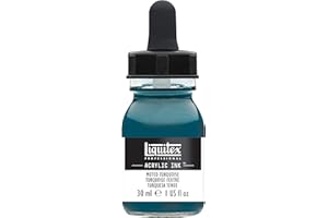 ‎LIQUITEX Liquitex 4260503 Liquid Professional Acrylic Paints - Ink, 30 ml, Highly Pigmented Airbrush Paint, Steamed Turquoise