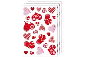 TUPARKA 4 Sheet 100 Pcs Hearts-Shape Valentine's Day Window Stickers for Valentine's Decoration Birthday Party Wedding Party Supplies