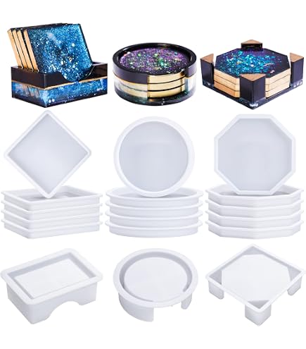 Moulle Resine Epoxy Pendentif DIY Moules à Bijoux Kits de Silicone