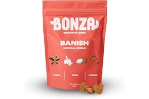 Bonza Natural Flea, Tick & Worm Repellent for Dogs – Bioactive Soft Chews with Coconut Oil, Pumpkin Seed, Apple Cider Vinegar & Botanicals – Chemical-Free Pest Support, 60 Soft Chews