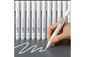 RiyaNed Rotuladores acrílicos, Marcador blanco permanente, adecuados para madera, metal, vidrio, piedra, pintura de neumáticos, álbumes de fotos (12 unidades)