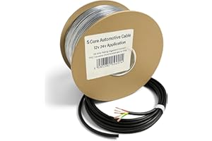 BMF DIRECT Automotive 5 Core Cable 12V 24V Wire Multistrand Cable Thin Wall (1.0mm² 16.5Amps, 10 Metres Coil)