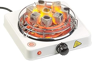 Duvence Charcoal Lighter: Electric Charcoal Lighter for Shisha with Charcoal Grid, 1000 Watt (Shisha Charcoal Lighter, Grill, Grill Plates)