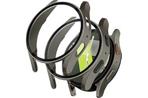 Seltureone 2 sztuki etui do Samsung Galaxy Watch 7 44 mm, etui ochronne z ochroną wyświetlacza, twardy PC 360°, odporne na zarysowania, kurz, ultracienkie etui ochronne do Samsung Galaxy Watch 7 44 mm