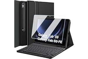 Nanhent Clavier Coque pour Samsung Galaxy Tab S9 FE 10.9" / Tab S9 11" 2023 (SM-X510/SM-X516/SM-X710/SM-X716B/SM-X718U), AZERTY Français Amovible Bluetooth Clavier Étui Housse avec Protection écran