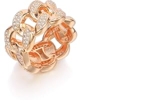 PengJin 2019 nuovo anello a catena cubana pieno di zirconia cubica uomini e donne anello alla moda gioielli hip hop anello di collegamento