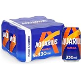 Aquarius Orange, Hydrating Drink with Mineral Salts, Low Calorie &ndash; Pack 9 Cans, 330 ml