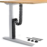 VALU Cable Guide for Desks up to 128 cm, Black, Magnetic Base | Screw or adhesive mount; flexible cable management for dimmab