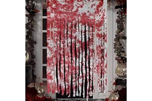 ZORVYN 2 piezas Cortina de Puerta de Halloween, Tela Espeluznante y Sangrienta para Halloween, Decoración Versátil y Reutilizable para Casa Encantada (1x1.65M)