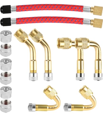 Adaptateur Rallonge De Valve à 90° – Pour Pneus Voiture, Moto, Vélo, Camion – Accès Facile Pour Gonflage, Métal Nickelé Anti-corrosion