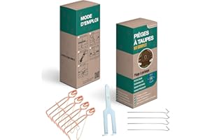 ECOWORLDLY Lot de 4 Pièges à Taupes + Pince d’Installation–Solution Anti-Taupe Performante–Système Putange Robuste–Élimination Naturelle et Rapide des Taupes–Protection Efficace Contre Les Nuisibles–sans Pétard