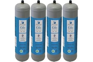 BELLEROFONTE Bouteille Co2 pour gazeur 600 g jetable raccord M11 x 1 pour distributeurs - gazeurs eau pétillante, récipient en acier N° 4 bouteilles