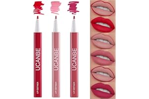XINYUNXIN 3PCS High Pigment Lipstick & Lip Liner Set, 2-in-1 Nude Matte Shades Lip Liner Pencil For Sculpting & Filling, Long-lasting Intense Colour, Non-stick, Women's Make-up Set (#C)