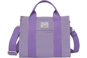 VASCHY Borsa Tote, Piccola Borsa Donna Elegante per Università, Tracolla, Shopping, Mare, Viaggio, Lavoro, Ufficio, Scuola - 5.5L Capacità - Viola