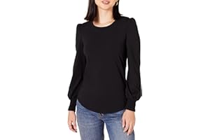 Amazon Essentials Camiseta de Manga Larga con Cuello Redondo y Puños Fruncidos Mujer