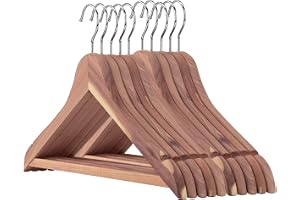HANGERWORLD 24 cederträ 44 cm klädrock kostym klädhängare med halkfri byxstång