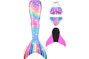 shepretty Ragazze Sirena Coda Costume da Bagno Squalo Cosplay Costume 4pcs