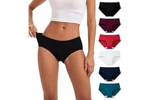 INNERSY Bragas Mujer Algodón Elástico Culotte Cintura Media Ropa Interior Cómodas y Suaves Pack de 6