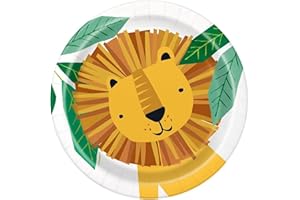 Unique 73924EU - Eco-Friendly Paper Plates - 18 cm - Animal Safari Party - 8 Count (Pack of 1)