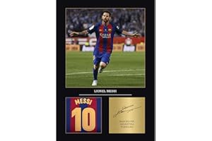 GENERIC Lionel Messi Barcelona Gift Signed A4 Print Display Unframed Messi Gifts For Boys Digitally Reproduced Signature Messi Gifts For Men