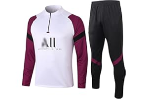 Kobzio Parigi Tuta da Calcio, Manica Lunga Calcio Tuta da Sportivo Manica Lunga Traspirante Football Club Uomo Felpa da Calcio Primavera e l'autunno Traspirante Sportswear Training