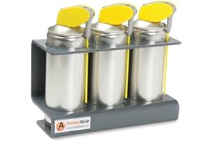 Amberquip Spray Can Holder – Wall & Van Mounted PVC Storage Rack | Rustproof, Heavy Duty Aerosol Organiser for Workshop, Garage, Shed, Trade & Van Racking. Dark Grey. (3 Can Holder)