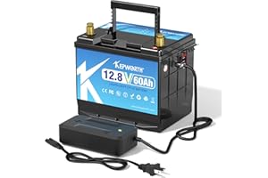 KEPWORTH Batteria al litio LiFePO4 12V 60Ah con Protezione 60A BMS a Bassa Temperatura e 4000+ cicli, per Camper, Barca, Casa, Kit di Pannelli Solari, Campeggio, Fotovoltaico