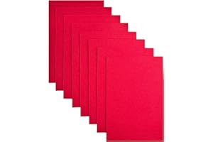 Jtnohx Feutrine Loisir Creatif, Tissu de Feutre 2 mm D'épaisseur, 8 Pièces 20x30cm Feuilles de Feutre Rigide, Feutrine de Couleur pour L'artisanat(Rouge)