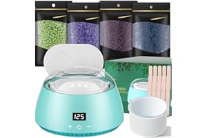 CITHOT Wachswärmer Haarentfernung Kit LCD Touchscreen Waxing Set 4 Wachsbohnen 20 Holzspateln, Einfach Reinigung Wachserhitzer Warm, Bikini Bein Heißwachsgerät zu Hause