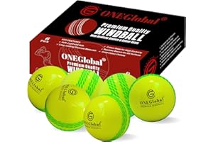 ONEGlobal Premium Windball Weiche Cricketbälle | Langlebig & sicher, farbige Naht, realistischer Sprung & Schwung | Indoor-/Outdoor-Coaching, Training, Garten & Strandspiele