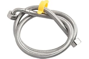 GDFNMOGO Stainless Steel Flexible Pipe Connector Elbow 1/2 Inch Braided Hose for Plumbing Boilers Bathrooms Kitchens Hot and Cold Water Inlet 60cm 80cm 100cm(100cm)