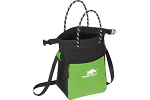 Rhino Valley Bolsa de Tiza para Escalada, Bolsa Magnética de Tiza para Escalada sin Fugas con Asa, con Cinturón Ajustable y Bolsillos con Cremallera para Levantamiento de Pesas