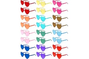 Morcheiong Lot de 12/24/36/48 lunettes de soleil colorées en forme de cœur sans monture pour enterrement de vie de jeune fille